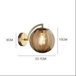 lampe murale moderne or métallique verre transparent strié cuisine chambre coucher salle manger