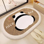 tapis panda relax kawaii géométrique antidérapant moderne absorbant salle bain chambre entrée