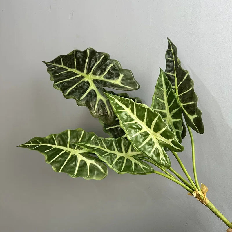 plantes artificielles feuilles larges vertes décoration tropical extérieur imitation végétal texturé 71cm