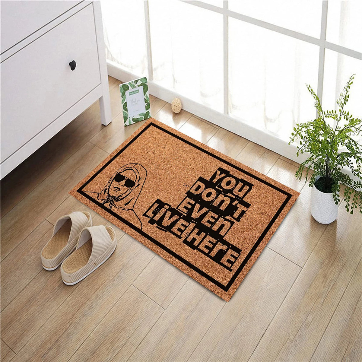 tapis d'entrée marron noir antidérapant résistant antibactéries moderne texture naturelle graphique 60x40cm