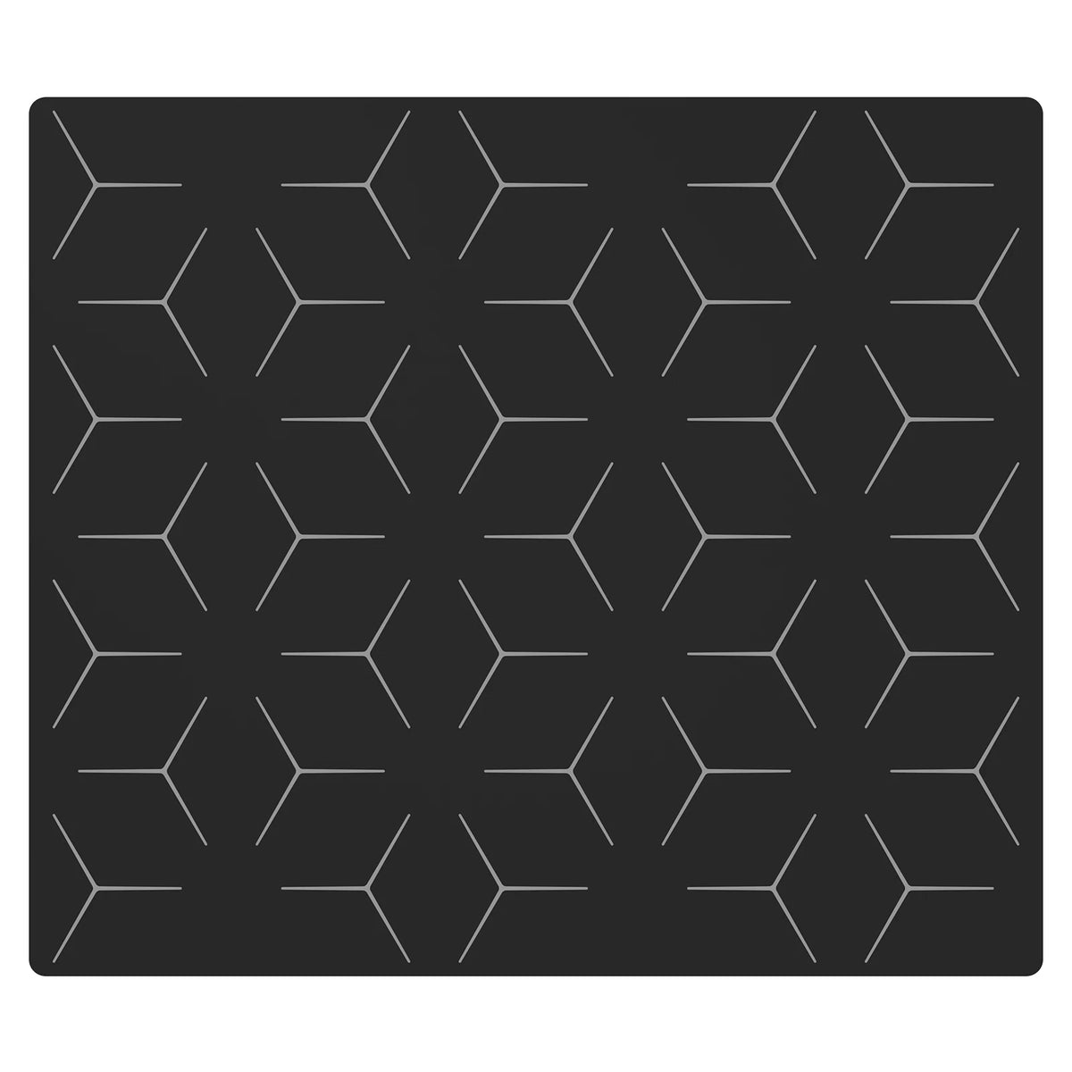 protecteur plaque cuisson induction noir hexagones blancs moderne adhésif 52x60cm silicone