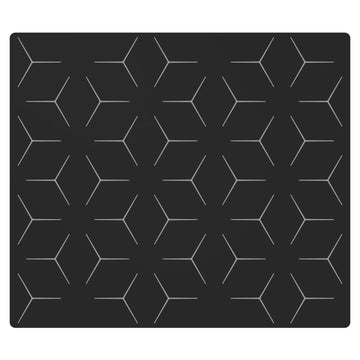 protecteur plaque cuisson induction noir hexagones blancs moderne adhésif 52x60cm silicone
