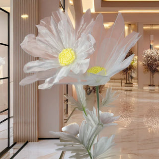 fleur artificielle blanche moderne tige métallique décoration intérieure pétales texturés