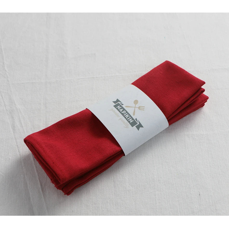serviettes poly cotton unies 30x45cm classiques clips métalliques couleur rouge noir vert orange