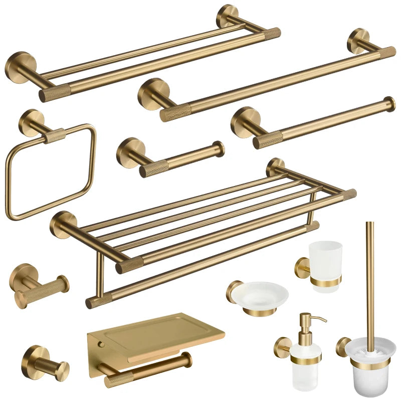 accessoires salle bain doré moderne porte serviettes porte papier toilette porte gobelet ensemble quincaillerie