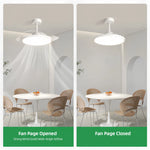 ventilateur lampe led moderne blanc invisible télécommande fixe central chambre salon