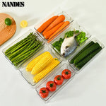 boîtes rangement transparentes plastique réutiliables poignées moderne minimaliste empilables garde manger réfrigérateur congélateur respectueux