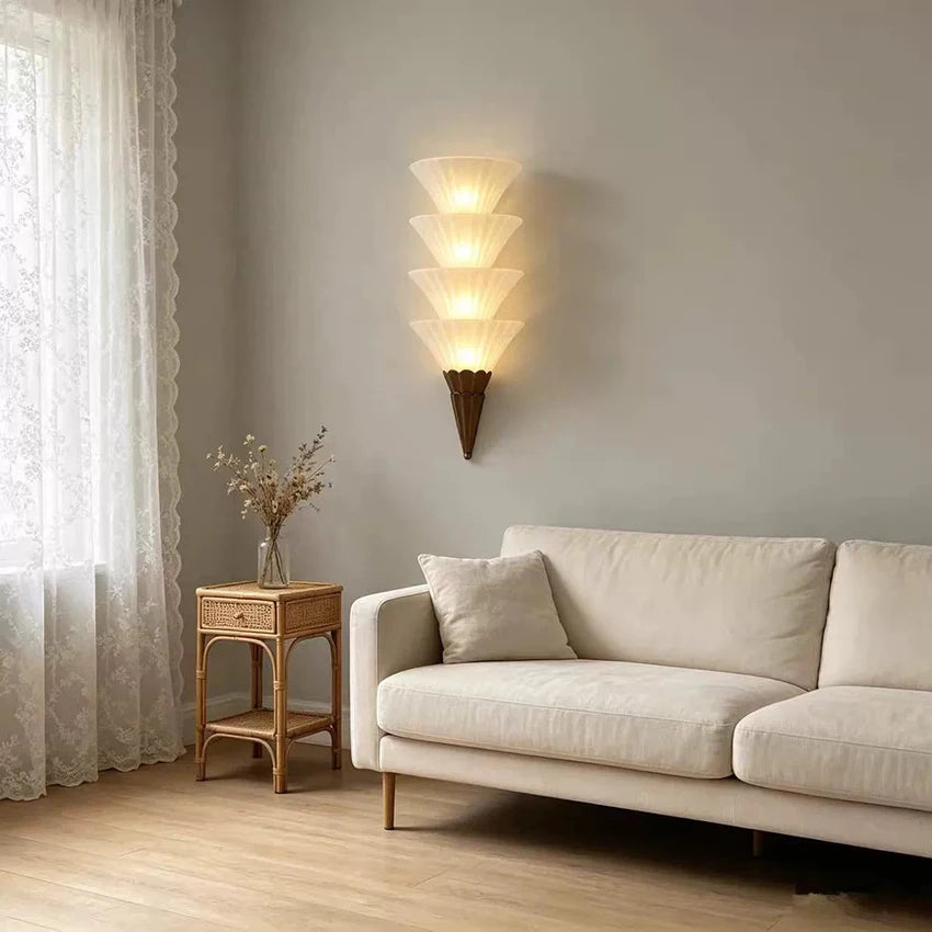 lampe murale vintage art déco bronze abat jour rayures blanc cuisine chambre salle manger