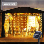 rideau lumineux led blanc multicolore clips moderne panneau solaireextérieur noël vacances