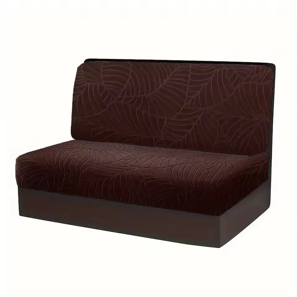 coussins canapé coton jacquard feuilles stylisées moderne gris clair marron foncé beige clair printemps