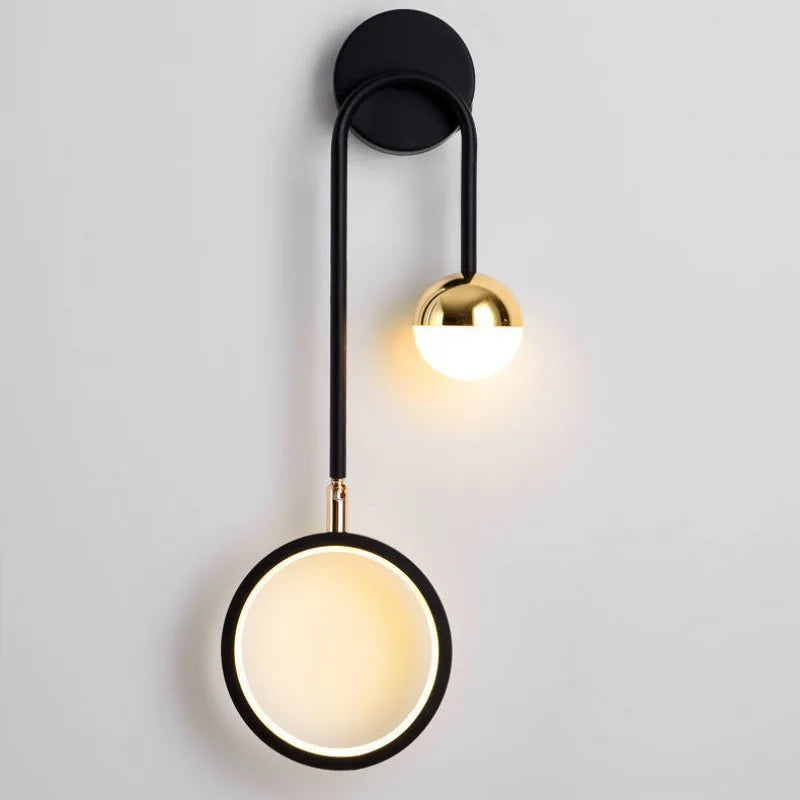 lampe murale moderne noir or blanc minimaliste éclairage cuisine chambre coucher salle manger entrée