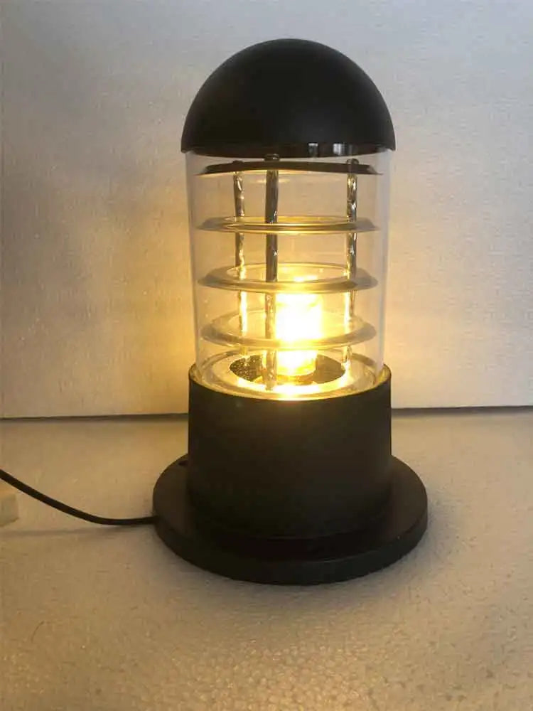 lampe table moderne transparente noir sans ampoule industrielle e27 led aluminium ip65