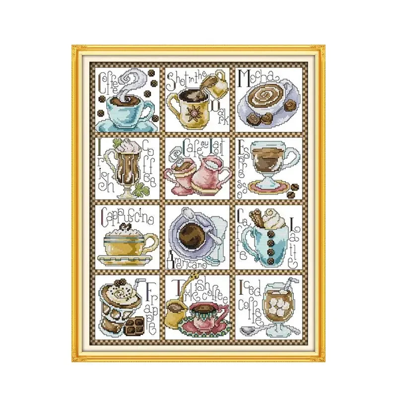 broderie fleur motif floral artisanal toile coton imprimée 11ct 14ct multicolore instructions incluses travaux