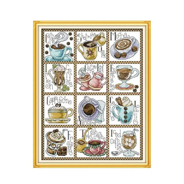 broderie fleur motif floral artisanal toile coton imprimée 11ct 14ct multicolore instructions incluses travaux