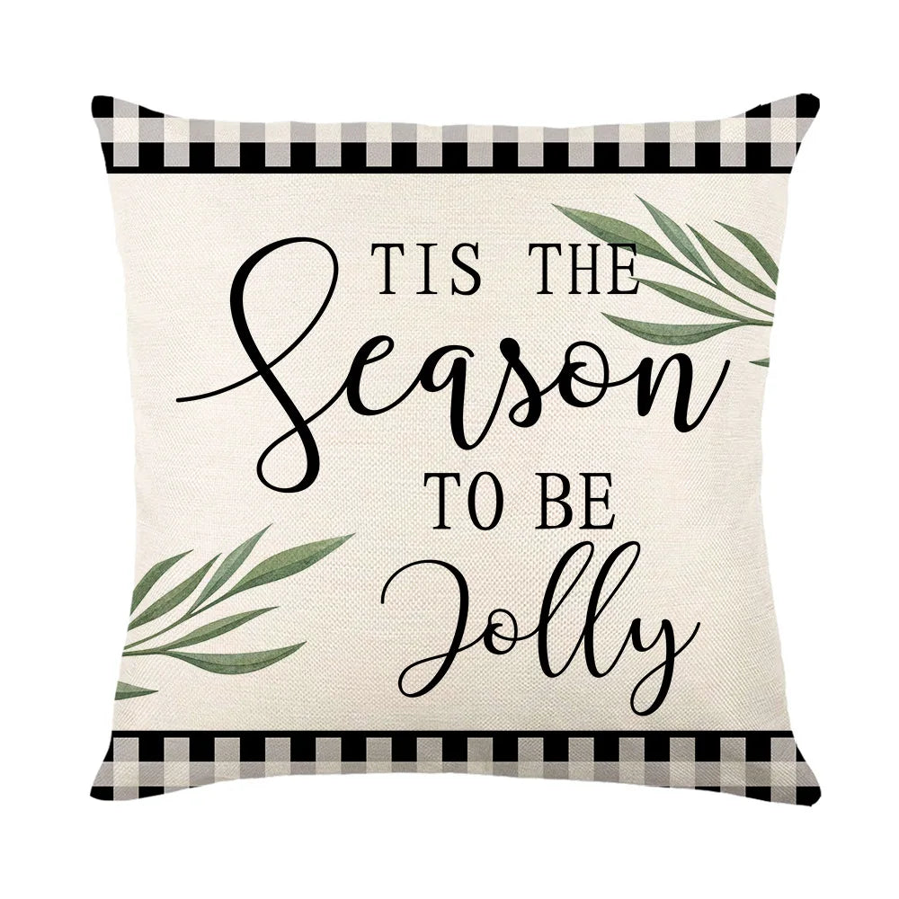coussin carré noël arbre renne guirlande bonhomme neige décoration maison traditionnel opacité fixe