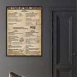 affiche vintage guide cuisson informative cadre noir papier toile beige noire blanche