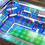 maquette stade real madrid led éclairage détaillée bleu blanc gradins públicoités logos