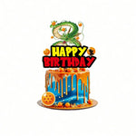 fourchettes cupcakes décorations dragon ball personnages boules toppers adhésifs gâteau anniversaire diy orange bleu