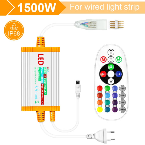 contrôleur led ip68 étanche 220v télécommande prise eu clips modernes