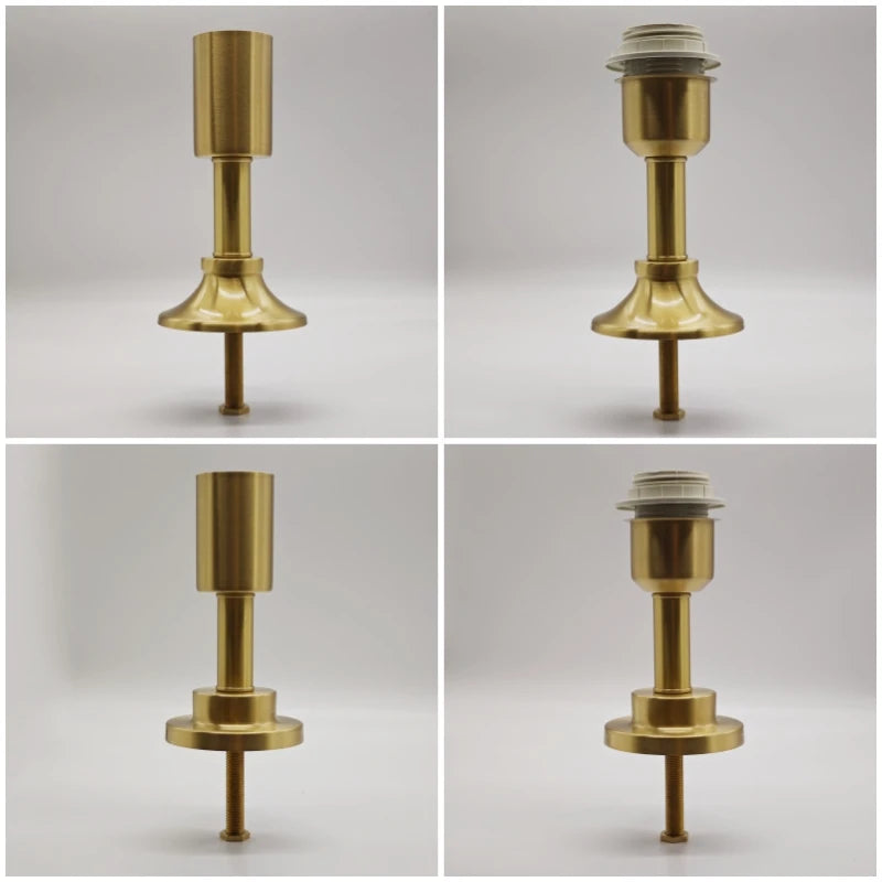 support lampe doré classique tige centrale anneaux fixation adhésif base disque sommet retenu grille
