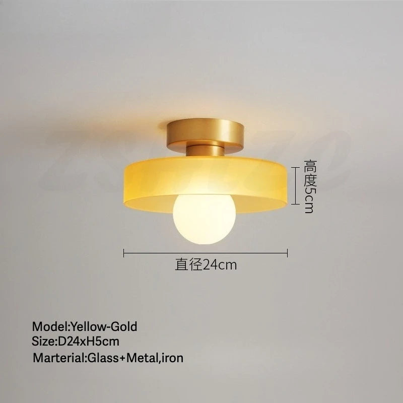 plafonnier moderne verre opacique vert rose noir jaune cool warm ledintérieur chambre salon
