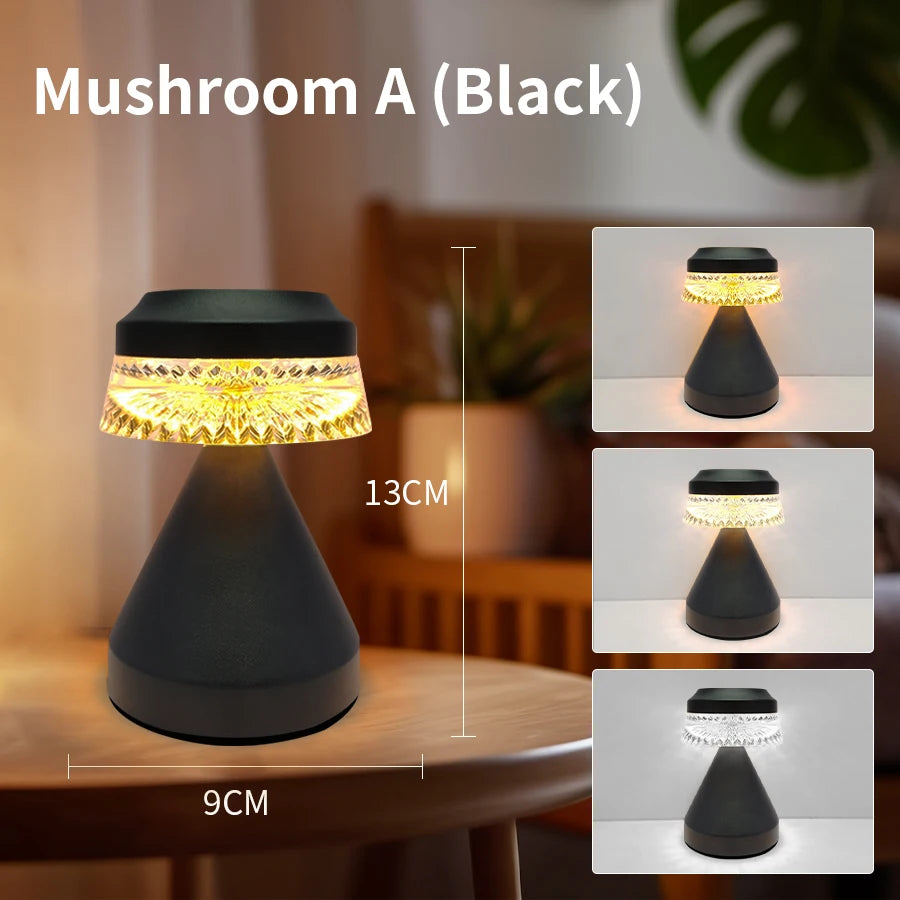 lampe table led conique tactile minimaliste nuit décoration chambre noir orange