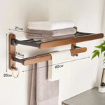 étagères porte serviettes bois moderne vis fixations salle bain minimaliste porte brosse gobelet savon