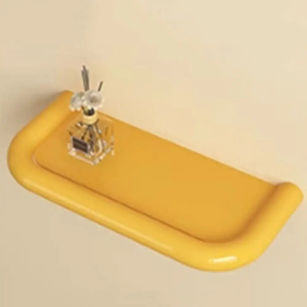 étagère murale adhésive réutilisable vert rouge jaune beige moderne rangement salle bain drainable articles