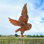 décoration extérieure sculpture oiseau métal bronze rustic artisanal 30x19.5cm jardin unique
