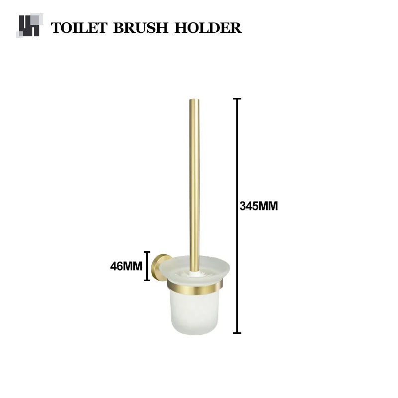 accessoires salle bain porte serviettes barres crochets dorés modernes métal brossé fixations vis incluses
