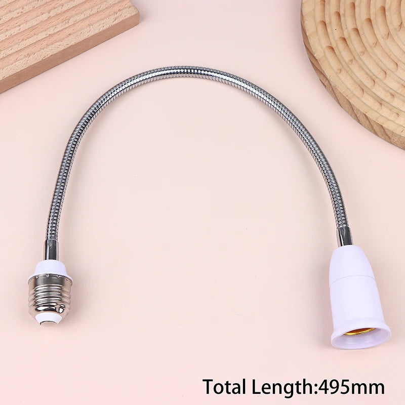 connecteur flexible ampoule e27 blanc argenté texture spirale moderne adhésif 195mm 295mm 395mm 495mm