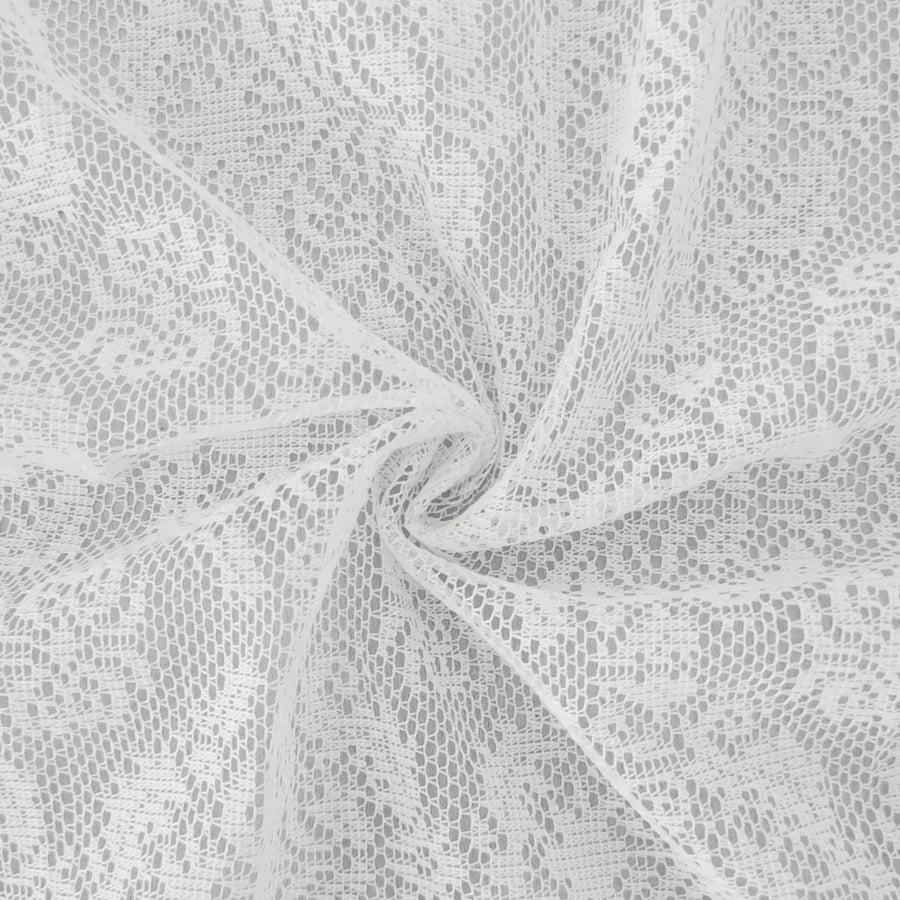 rideau pastoral dentelle florale transparent beige clair bord festonné décoration fenêtre maison
