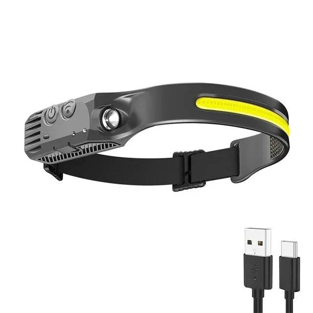 lampe frontale rechargeable led modes nuit course camping pêche extérieur bluetooth usb rechargeABLE