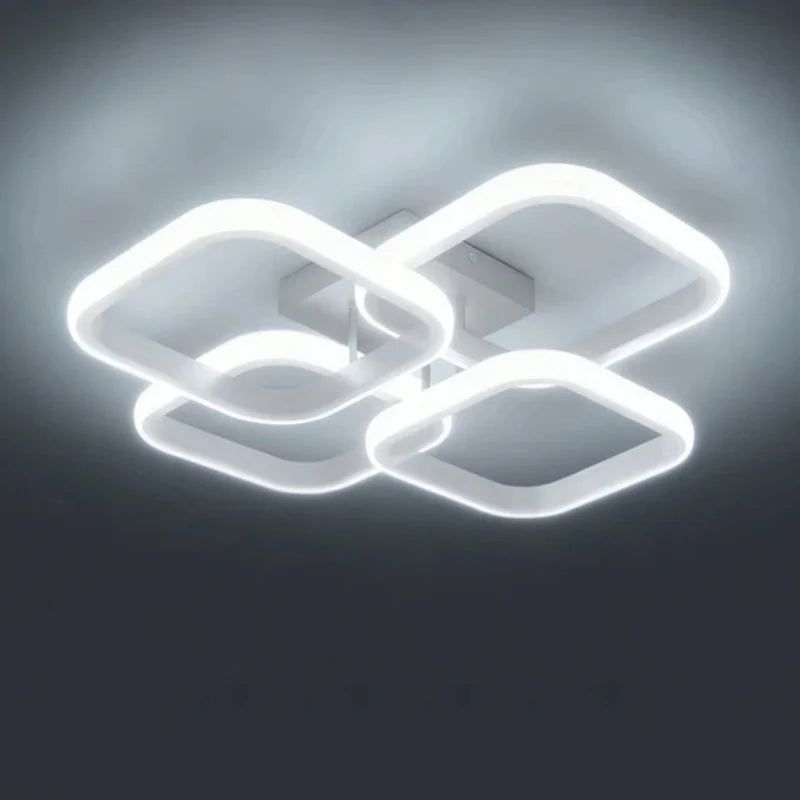 lampe led moderne noire blanc géométrique carré opaque minimaliste montée surface chambre salon