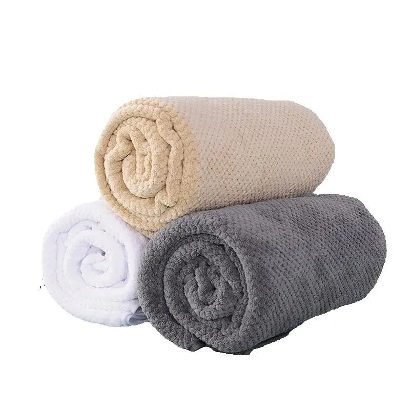 serviette bain rapide séchage microfibre rose beige gris blanc texture pointillée moderne 140x70cm