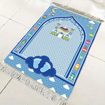 tapis polyester antidérapant imperméable prière moderne bleu blanc rose jaune noir geometrique floral enfants