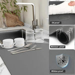 tapis cuisine gris antidérapant absorbant séchage rapide caoutchouc protection plan travail moderne