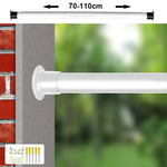 tige rideau douche ajustable noir blanc texture lisse moderne anneaux suspension support tension haute