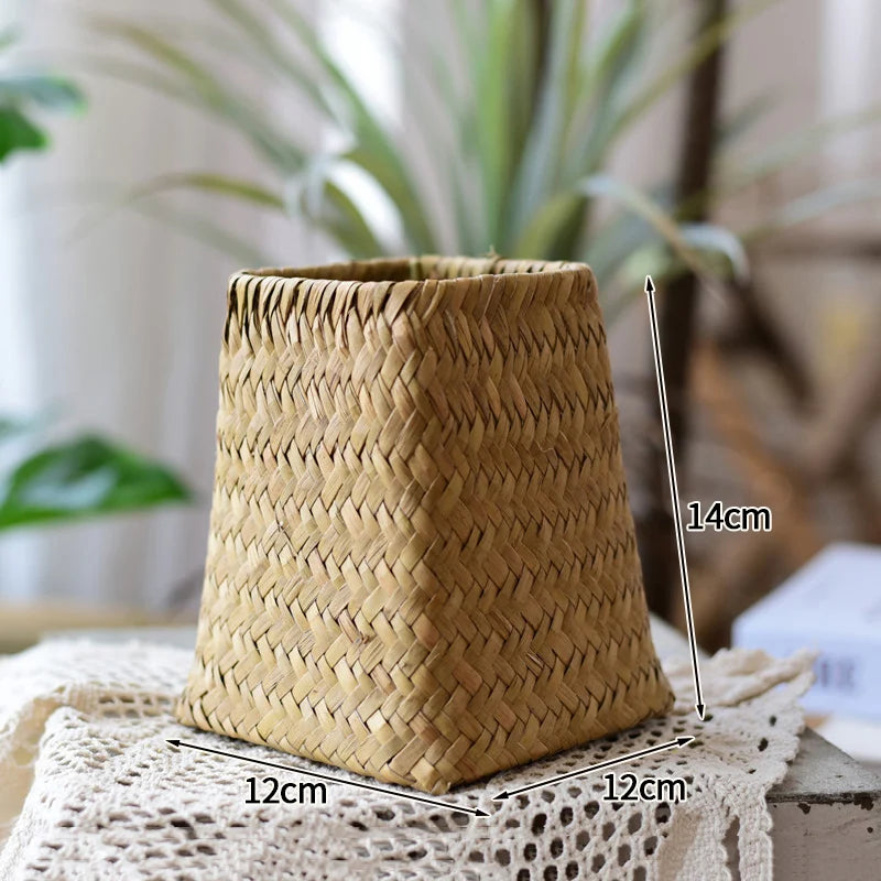 vases rotin tressé naturel rustique décoration maison fleurs séchées réutilisable