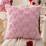 coussin forme cœur rose clair peluche douce moderne bébé 30x40cm confortable non amovible lavable