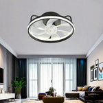 ventilateur lampe led noir blanc moderne télécommande lames transparentes chambre maison