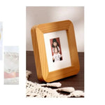cadre photo moderne 9x9cm marron blanc bois carré arrondi enfant déco maison minimaliste