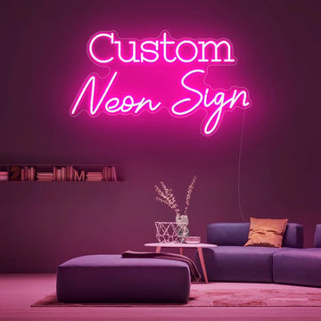 panneau néon personnalisable lettres stylisées moderne rose blanc jaune bleu vert lumineux autoinstallation chambre