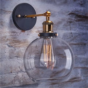 applique murale industrielle vintage noir verre transparent 51w 60w ambre élégante chambre salon
