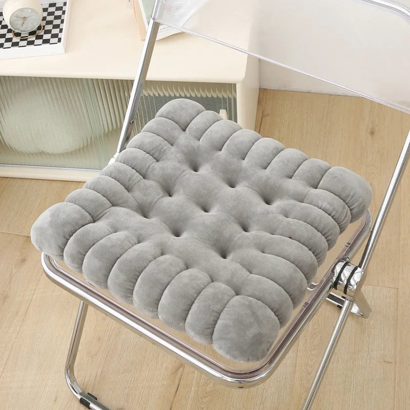 coussin peluche forme biscuit antidérapant coton pp velours polyester moderne gris rose bleu