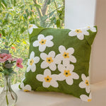 coussins décoratifs brodés motifs floraux 45x45cm polyester adhésifs traditionnels