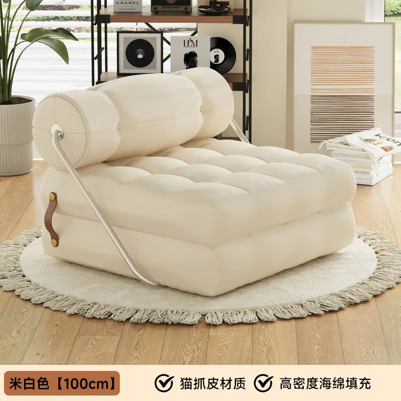 canapé lit contemporain blanc tufté minimaliste inclinable pliable maison salon moderne