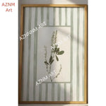 affiche encadrée minimaliste naturel fleurs vertes rayures verticales toile 40x50cm 30x40cm 20x30cm