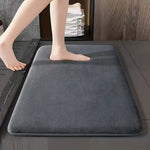 tapis bain gris beige bleu marine velours uni antidérapant moderne facile nettoyer absorption d'eau