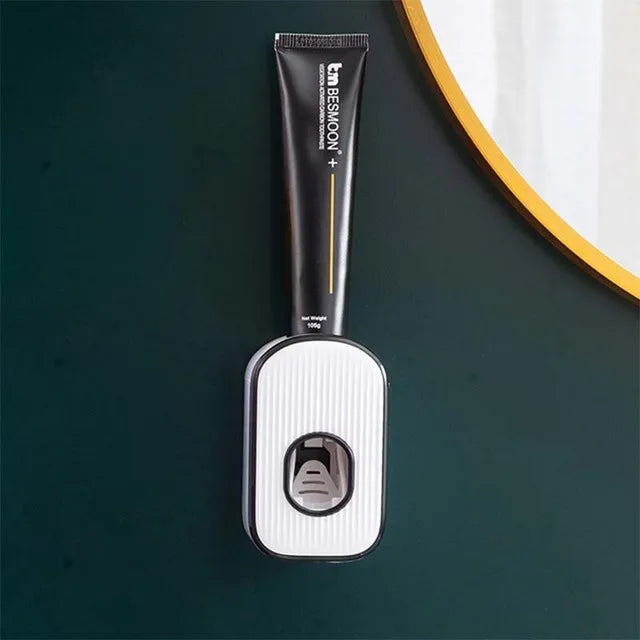 porte brosses dents distributeur dentifrice adhésif moderne blanc noir violet translucent
